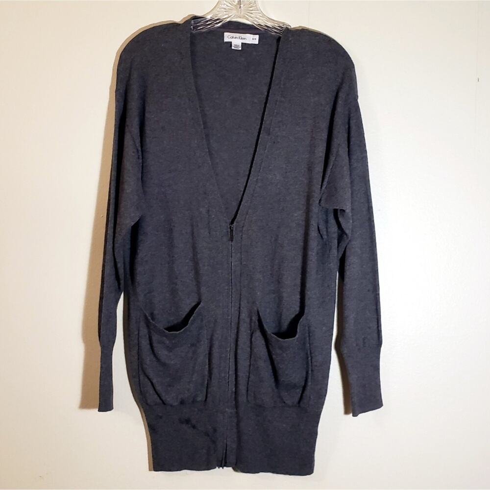 Calvin Klein | Gray Boyfriend zipped up Cardigan